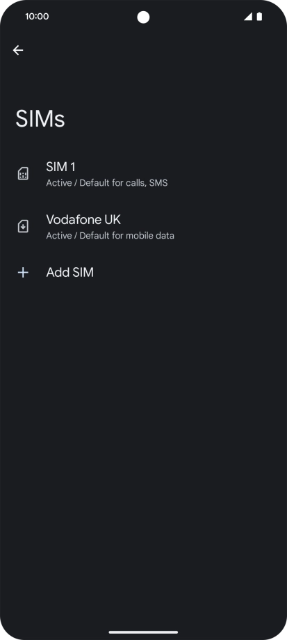 Press the required eSIM.