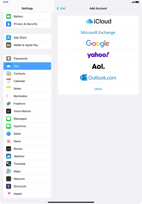 Press Microsoft Exchange. Press Microsoft Exchange.