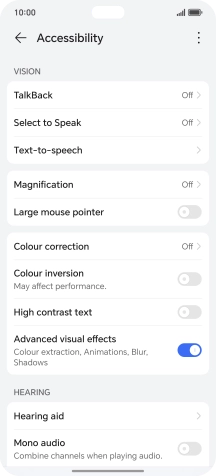 Press the required setting below 