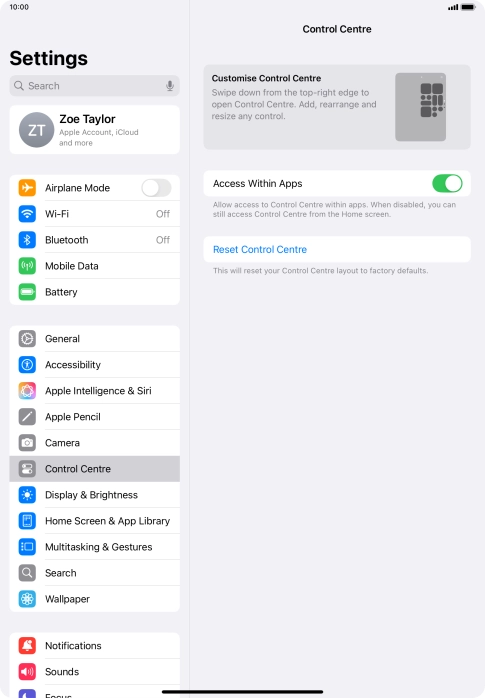 Press the indicator next to 