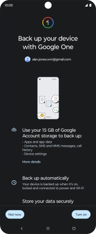Press Turn on to turn on the function.