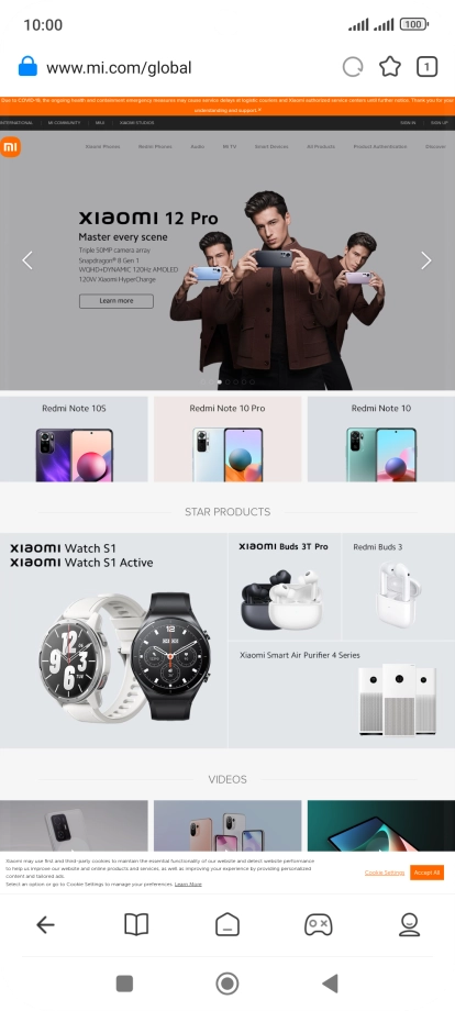 Press the address bar. Press the address bar.