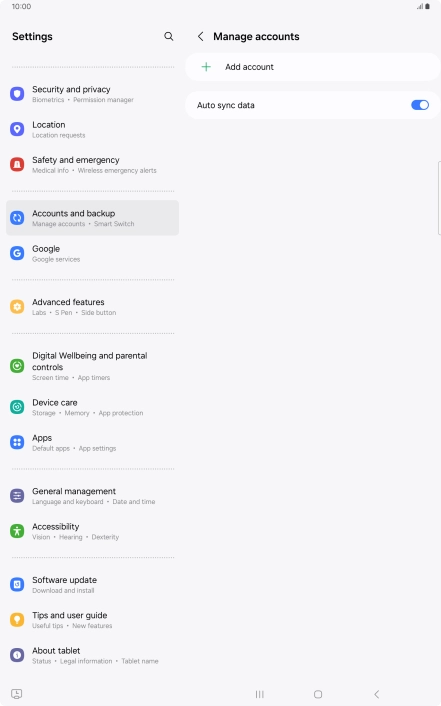 Press Add account. Press Add account.