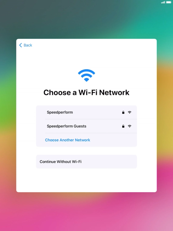 Press the required Wi-Fi network.