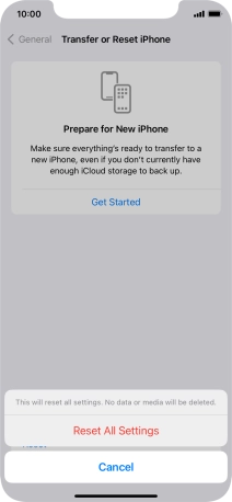 Press Reset All Settings.