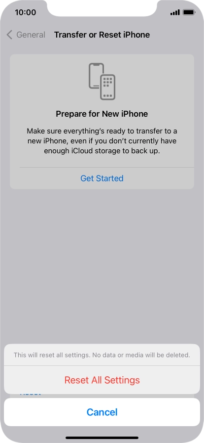 Press Reset All Settings.