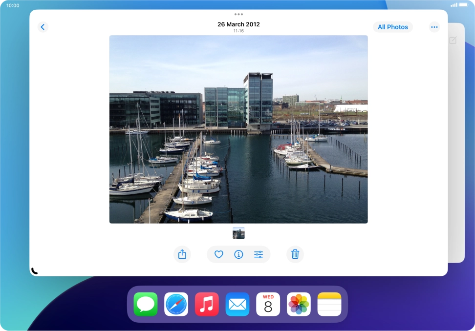 To open a non-visible running application, press the menu icon.