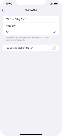 Press the indicator next to 