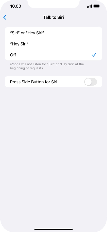 Press the indicator next to 