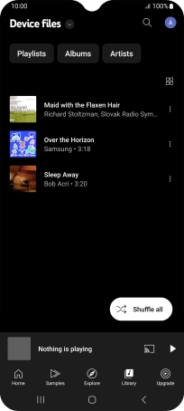 Press the required audio file.