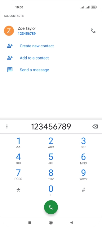 Key in the required number and press the call icon.