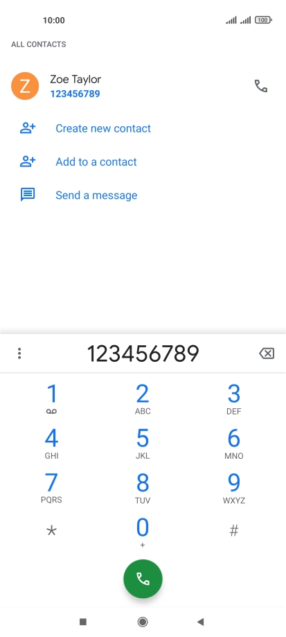 Key in the required number and press the call icon.
