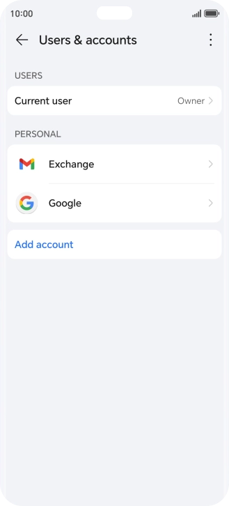 Press the required account type. Press the required account type.