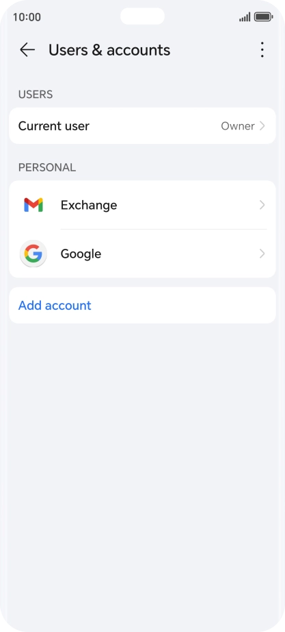 Press the required account type. Press the required account type.