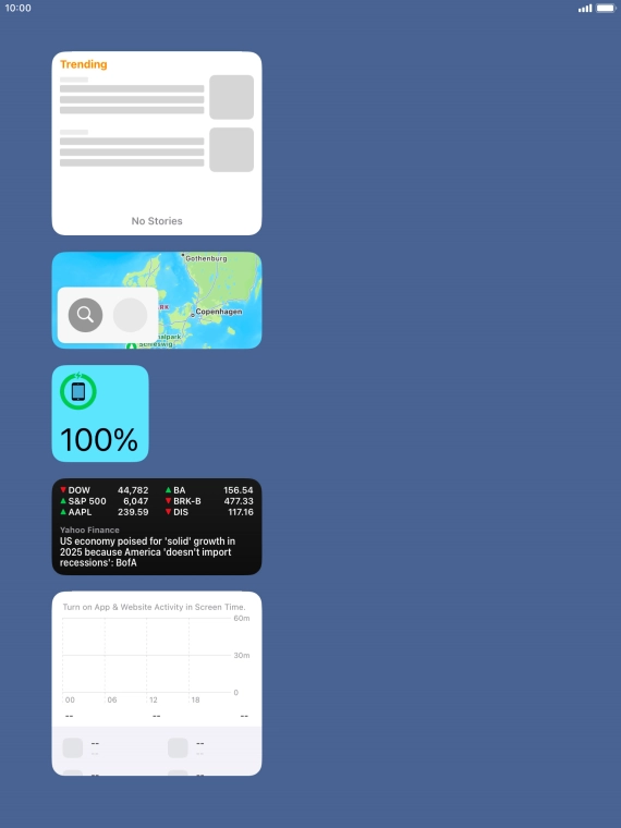Press and hold the required Widget Stack. Press and hold the required Widget Stack.