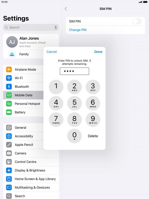 Key in your PIN and press Done.