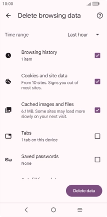 Press the fields next to the required data types.
