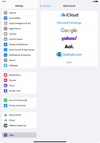 Press Microsoft Exchange.