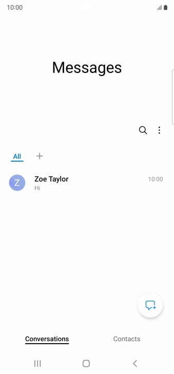 Press the new message icon. Press the new message icon.