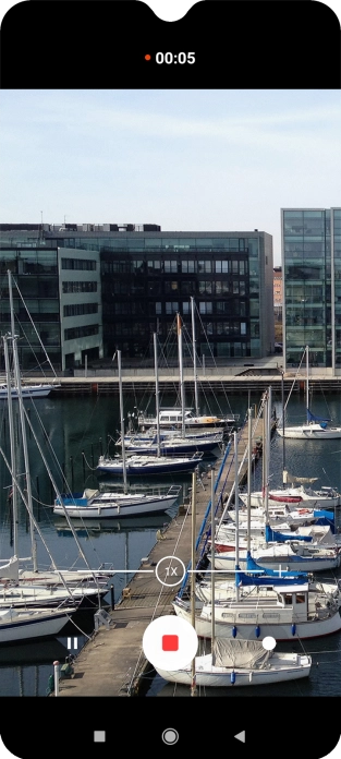 Press the stop icon to stop recording.