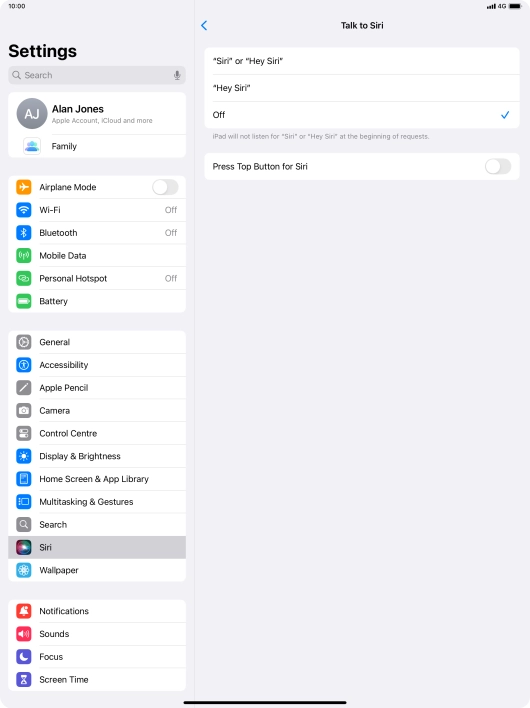 Press the indicator next to 