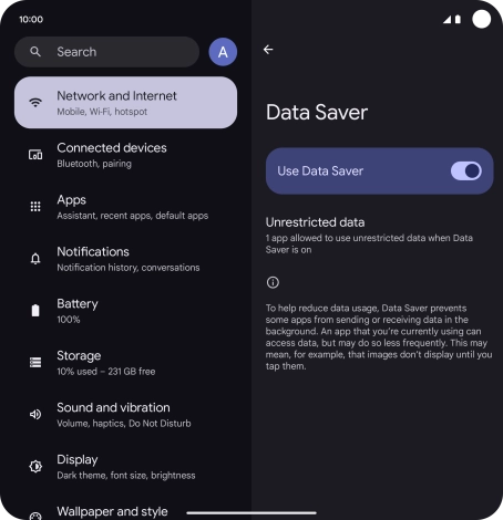 Press Unrestricted data.