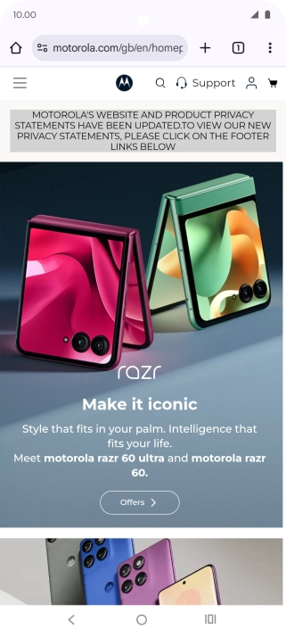 Press the profile icon.