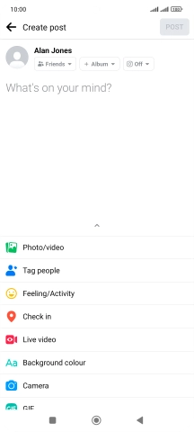 Press the text input field.