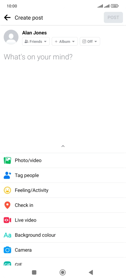 Press the text input field.