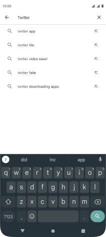 Key in Twitter and press the search icon. Key in Twitter and press the search icon.