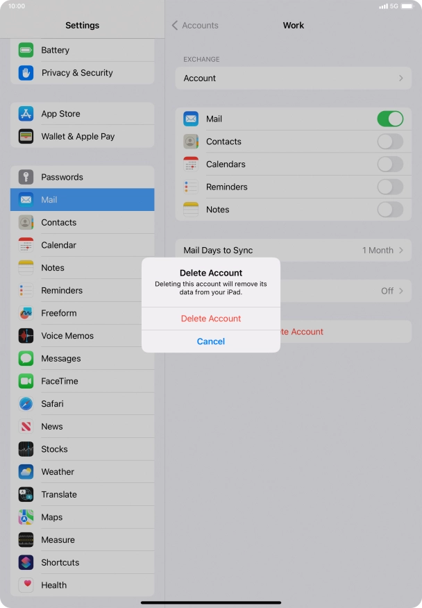 Press Delete from My iPad.