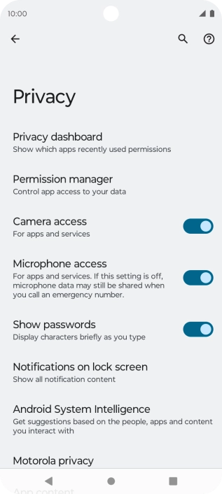 Press Privacy dashboard. Press Privacy dashboard.