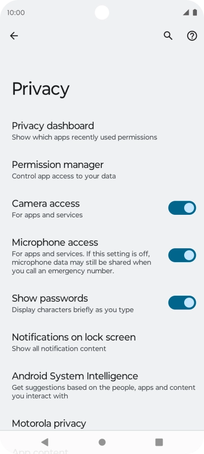 Press Privacy dashboard. Press Privacy dashboard.