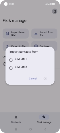 Press the required SIM.