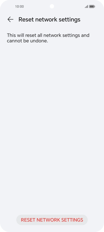 Press RESET NETWORK SETTINGS.
