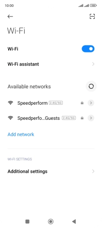 Press the required Wi-Fi network.