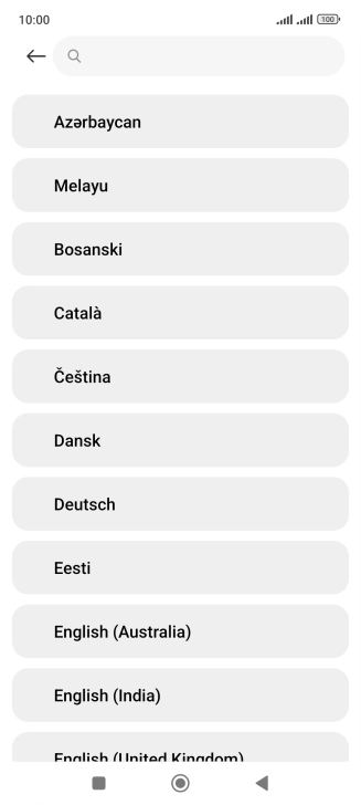 Press the required language.