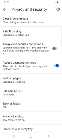 Press Clear browsing data.