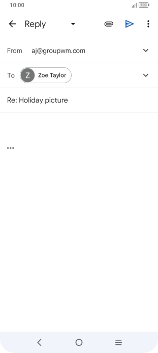 Press the text input field and key in the required text.