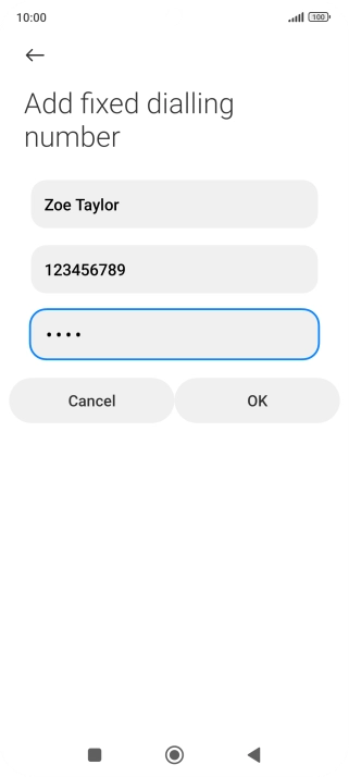 Key in your PIN2 and press OK. The default PIN2 is 1111. Key in your PIN2 and press OK. The default PIN2 is 1111.