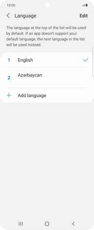 To subsequently select another language as the default language, press the required language.