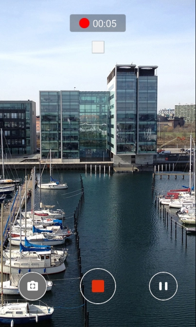 Press the stop icon to stop recording.