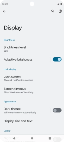 Press Screen timeout.