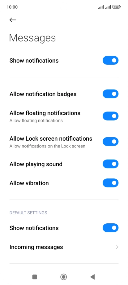 Press the indicator next to 