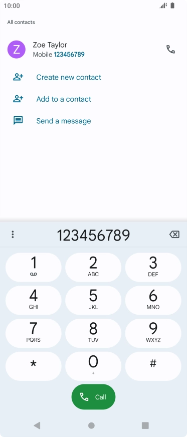 Key in the required number and press the call icon.