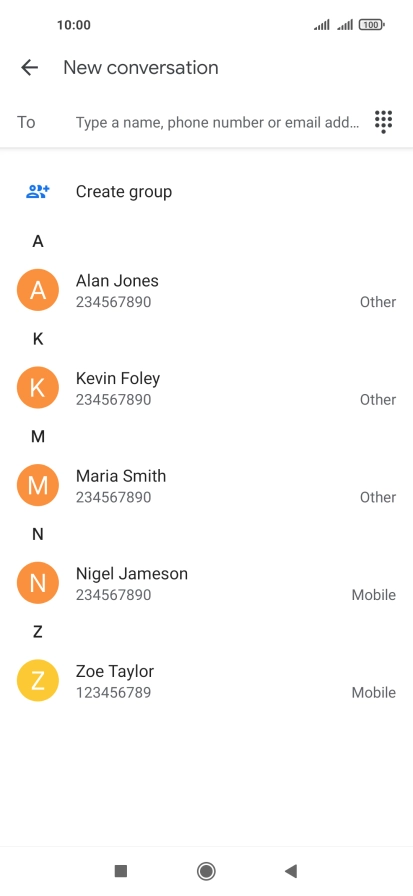 Press the field next to 