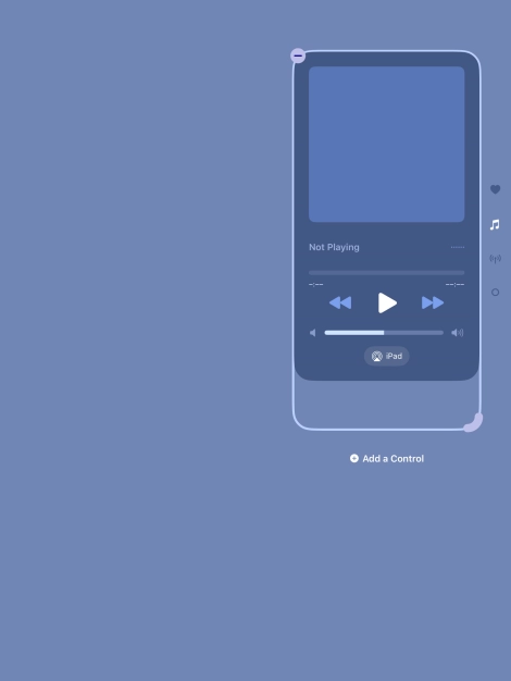 Press the remove icon on the required function to remove it from Control Centre. Press the remove icon on the required function to remove it from Control Centre.