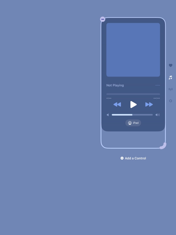 Press the remove icon on the required function to remove it from Control Centre. Press the remove icon on the required function to remove it from Control Centre.