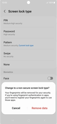 Press Remove data. Press Remove data.