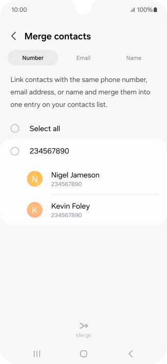 Press the field next to the required number.